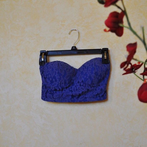 Charlotte Russe Other - Lace Crochet Bustier Bralette Bandeau Crop Top